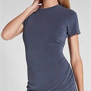 EXPRESS SILKY SUEDED JERSEY RUCHED T-SHIRT DRESS SIZE XS
